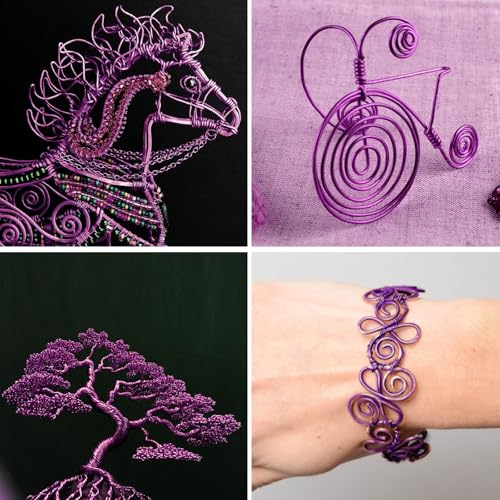 Aluminum Craft Wire, 75 Feet 1.5mm/ 16 Gauge Purple Bendable Soft Metal Aluminum Sculpting Wire Roll Bulk for DIY Crafts Jewelry Making - color: Purple, size: 16 Gauge