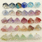 50pcs Glass Pendant Charms - Multicolor Theme Drops for Necklace Craft, Jewelry Making Supplies (Various Styles) - style: Lily Flower