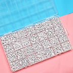 Melius 1450Pcs Acrylic Letter and Number Beads, 4x7mm Alphabetical Flat Round Alphabet Beads in 28 Grid Box for Bracelets, DIY Crafts - color: White-Number, size: 4x7mm