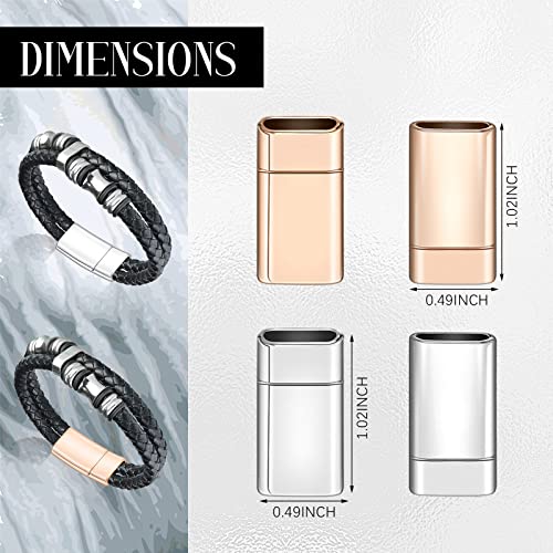 10 Pcs 11.0 x 3.0mm Hole Flat Jewelry Magnetic Clasps and Closure for Leather Bracelet Inner Hole Closure Strip Glue