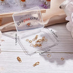Beebeecraft 6Pcs 18K Gold Plated Jewelry Lobster Clasp 0.6x0.24Inch with 12Pcs 6/7mm Open Jump Rings for Bracelets Necklace Jewelry Making Connector - color: Gold