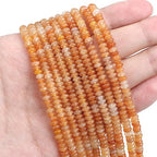 BEADIA Natural Red Aventurine Spacer Beads Caps Rondelle Disk Loose Beads for Beading Jewelry Making 4mmx2mm 38cm - color: Red Aventurine, size: Rondelle Disk 4mm x 2mm