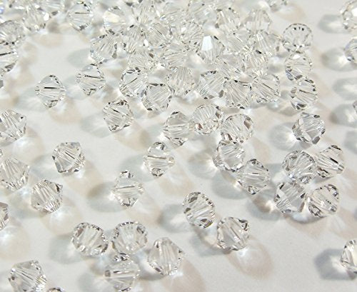 Perlin Preciosa Bohemian 3mm Crystal Glass Beads 100 pcs Czech Bicone Colorful Mix Beads for DIY Jewelry Making Double Cone Bead Bracelet Earring Necklace Crafting (Crystal Clear) - color: Crystal