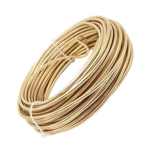 INSPIRELLE 9 Gauge 42 Feet KC Gold Aluminum Craft Wire Bendable Metal Wire for Jewelry Craft Making - color: KC Gold, size: 9 Guage (3.0mm)