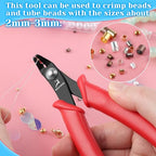 Bead Crimping Pliers Jewelry Crimper Plier Micro Tube Beads Crimper 5" with Spring Bent Head Jaw 2 Jewelry Crimping Tool Crimping Pliers for 2mm&3mm Beads Jewelry Making DIY Crafts Making - style: Bent Jaw 2