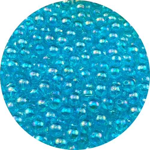 Jmassyang 200 Pieces 10mm Glossy Acrylic Round Beads AB Color Spacer Bubble Bead Plastic Crafts Bead for DIY Necklaces Bracelets Earrings Jewelry Making (Aquamarine AB) - color: Aquamarine AB, size: 10mm