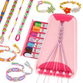 Rdfmy Friendship Bracelet Making Kit for Girls, Arts and Crafts Bracelets String Maker Kit for Kids Ages 8-12 Christmas Birthday Gifts - color: Pink with Red