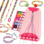 Rdfmy Friendship Bracelet Making Kit for Girls, Arts and Crafts Bracelets String Maker Kit for Kids Ages 8-12 Christmas Birthday Gifts - color: Pink with Red