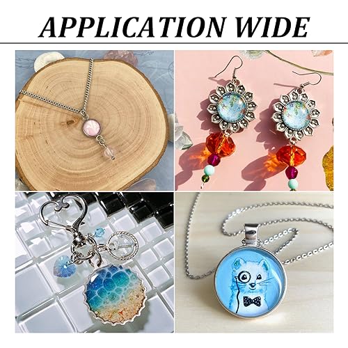 Craftdady 200Pcs Transparent Glass Cabochons 19.5~20mm Clear Glass Flat Back Dome Tile Half Round Cabochon Covers for Photo Pendant Jewelry Making - color: Transparent Clear, size: 20mm Round
