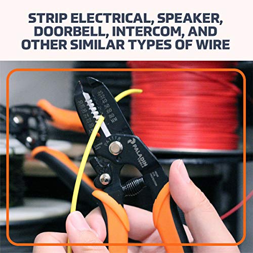Paladin Tools PA1118 Wire Stripper Tool and Wire Cutter 30-20 AWG | Professional Grade Heavy Duty Wire Stripping Tool - color: Black, Orange, size: 30-20 AWG
