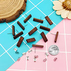 Wood Earring Posts for Jewelry Making,80Pcs Wood Earring Studs Earring Findings Wooden Stud Earring Posts Earring Pin Studs Bulk with Earring Backs for DIY Jewelry Making Earrings Making Supplies - color: Rectangle-80Pcs