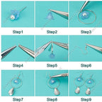 SUNNYCLUE 1 Box Make 10 Pairs Flower Petal Earrings Making Kit Blue Flower Petal Charms Acrylic Bead Caps with Pearl Beads Geometric Linking Rings for Women Beginners DIY Earring Jewelry Making - color: Diy 10 Pairs Blue Themed Acrylic Flower Earrings