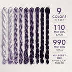 Natural 100% Silk Thread, Handmade Embroidery Thread Silk Floss 9 Colors 110m Each (74) - color: 74