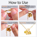 Stainless Steel Screw Carabiner Lock Charms, 18K Gold Plated, 6 Pieces, Jewelry Making Connectors, 0.83 x 0.43 Inch, Necklace Charm Holder Clasps (6)