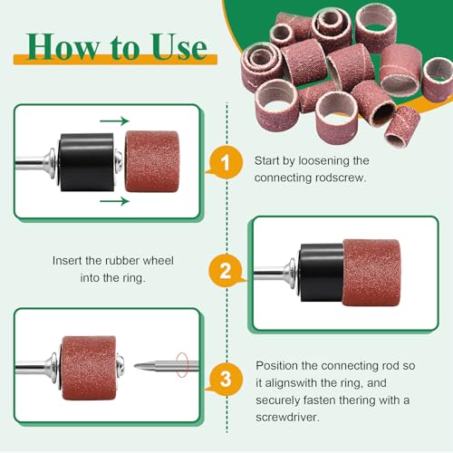 140PCS Polishing Buffing Wheel for Dremel Polishing Kit,Buffing Wheels & Polishing Bits &Sanding Bits for Rotary Tool Accessories with 1/8 Inch Shank, Sanding Kit for Metal, Brass, Wood, Watch,Jewelry