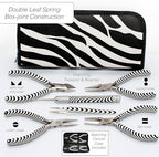 The Beadsmith Zebra Print Tool Kit – 6 Pieces: Chain, Round, and Bent Chain Nose w/Side Cutter, Tweezers, & Reamer with Zippered Pouch, 5-Inch Each - size: tool kit - 5" (6-piece)