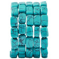Natural Large Blue Turquoise Cube Stone Beads 8x11mm 38cm/str Loose Semi Gemstone Stone Square Beads for Making Bracelets Necklace - color: Blue Turquoise