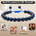 Amazing Gemstone Blue Tiger Eye Bracelet for Women Men's Gifts - Protection Healing Crystal Bracelet - 8mm Gemstone Beaded Adjustable Bracelet Pulseras Para Hombres Mujer Stocking Stuffers - color: Blue Tiger Eye