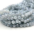 415pcs Rondelle Crystal Glass Beads 2mm 4mm 6mm 8mm Mixed Sizes, Faceted Briolette Spacer Czech Seed Loose Beads for DIY Jewelry Making (Light Gray) - color: Light Gray