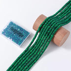Natural Malachite Stone Disk Spacer Beads 6x2mm 38cm/str Flat Rondelle Loose Semi Gemstone Caps for Making Bracelets Necklace - color: Malachite