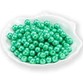 200Pcs Glass Pearl Beads Faux Pearls Round Czech Tiny Satin Luster Spacer Loose Beads Bulk with Holes Handcrafted for DIY Bracelets Jewelry Making Crafts Supplies (6MM, Green) - color: Green, size: 6MM