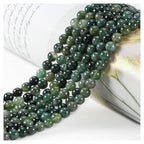 Natural Moss Agate Beads 6mm Round Stone Beads for DIY Bracelets Necklace Earrings Making 60pcs - color: Moss Agate, size: 6mm