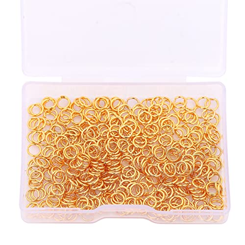 BEADIA 18K Gold Plated Jump Rings Non Tarnish 5mm 400pcs for Jewelry Making Findings - color: Gold, size: 0.7x5mm