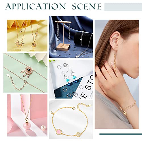 PH PandaHall 200pcs 18K Gold Plated Jump Rings 6mm/8mm Twisted Open Jump Rings 18 Gauge Golden O Ring Brass Round Connector Ring for Bracelet Necklace Earring Keychain DIY Jewelry