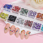 4000pcs 2mm Flatback Nail Art Rhinestones, Resin 3D Sparkling Nails Crystal Diamonds Gems Mini Charms with Tweezers and Dual-end Brush for Nail Art, Crafts Artwork DIY, Face Makeup Gems Jewels (6-K1) - color: 6-K1-soild-color