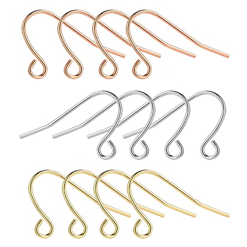 Rose Gold Earring Hooks - 630 pcs Earring Making kit with 14k Gold Hypoallergenic Earring Hooks, Jump Rings and Clear Rubber Earring Backs for DIY Jewelry Making - color: Regular Mixed Color