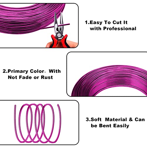 2MM Aluminum Wire - 100 Feet, 12 Gauge, Bendable Anodized Metal for Sculpting, Jewelry Making, Armature Making, Wire Weaving & Wrapping, Crafting - size: 2mm, style: Purple
