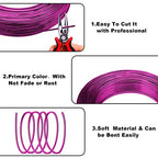 3mm Aluminum Craft Wire, 50 Feet 9 Gauge Bendable Anodized Metal Wire for Sculpting, Jewelry Making, Armature Making, Wire Weaving and Wrapping - size: 3mm, style: Purple