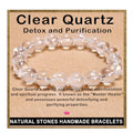 AD Beads Handmade Gemstone Stretch Elastic Bracelet Crystal Healing Reiki Nature's Beauty and Spiritual Essence Unisex - color: Clear Quartz (Detox and Purification), size: 12mm