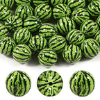 15Pcs Acrylic Beads Round 16mm Summer Watermelon Print Fit for DIY Jewelry Bracelet Necklace Keychain Beadable Pens Mobile Phone Chain Making Cute - color: Watermelon