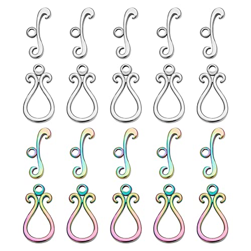 SUNNYCLUE 1 Box 10 Sets Toggle Clasps Toggle Jewelry Clasps Teardrop 304 Stainless Steel Toggle Clasp T-Bar Connectors OT Clasps for Jewelry Making Women Adults DIY Necklace Bracelet Crafts Supplies