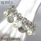 RUBYCA 10Pcs Toggle Clasp Silver Color Charm Rolo Bracelet Double Long Link Chain 18cm DIY Jewelry - color: 10 PCS, size: 18 CM
