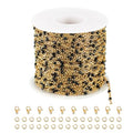 UMAOKANG 10 Meters Gold Plated Chains for Jewelry Making Black Enamel Bead Stainless Steel Link Chain on Spool - color: Gold-Black Enamel