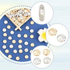 1 Box 200PCS Flat Round Plastic Beads with Small Holes Assorted Light Gold Silver Handmade Spacer Loose Platinum Bead Charms Bulk for Jewelry Making Necklaces Bracelets DIY Craft Supplies - style: Round