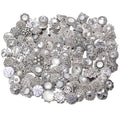 10PCs Mixed Style Rhinestones Snaps Jewelry Charms Buttons 18/20mm for Interchangeable Snaps Jewelry Making Women DIY Button Bracelets Necklaces Rings Brooch Accessories (White) - color: White