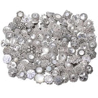 10PCs Mixed Style Rhinestones Snaps Jewelry Charms Buttons 18/20mm for Interchangeable Snaps Jewelry Making Women DIY Button Bracelets Necklaces Rings Brooch Accessories (White) - color: White
