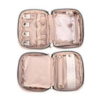 Teamoy Mini Jewelry Travel Case, Storage Organizer Bag for Earrings, Necklace, Rings, Misty Rose - color: Misty Rose