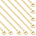 Beebeecraft 10Pcs 1mm 18K Gold Plated Cable Chains Set 17.7in Necklace Chains with Lobster Clasps for DIY Supplies Dangles Pendant Necklaces Jewelry Making - color: Gold 10pcs