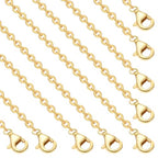 Beebeecraft 10Pcs 1mm 18K Gold Plated Cable Chains Set 17.7in Necklace Chains with Lobster Clasps for DIY Supplies Dangles Pendant Necklaces Jewelry Making - color: Gold 10pcs