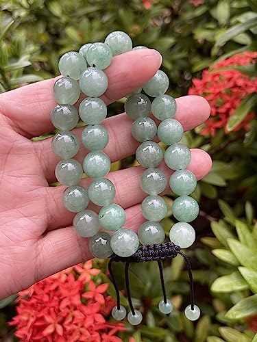 GAF TREASURES Grade A ++ Gemstone Round Bead Adjustable Bracelet 10mm, Genuine Crystal Bead Bracelet, Gift for Men & Women - color: Green Aventurine