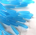 Tear Drop Beads, 38mm, Blue Turquoise w/Frosted Matte Sea Glass Finish, 5 Pcs