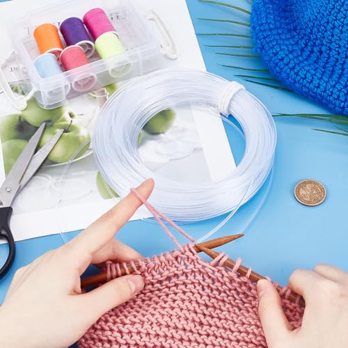 32.8 Yard Nylon Memory Wire 0.08 Inch Diameter Clear Plastic Wire White Boning Roll Clear Memory Brim Lines Crinoline Boning for Bridal Dress Hat Brims Jewelry Making - size: 2mm