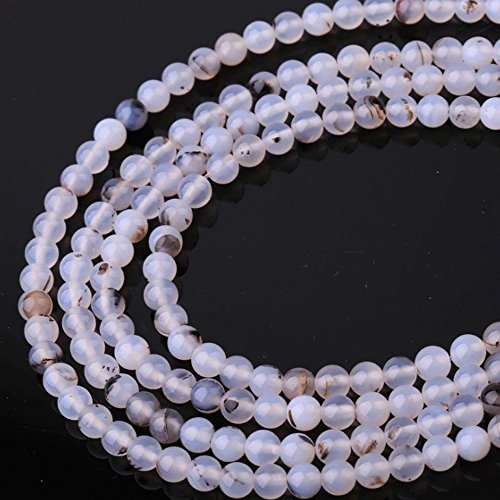 Best Sellers Natural Stone Beads Black and White Water Grass Agate Round Loose Beads for Jewelry Making DIY Bracelet Necklace (4mm) - color: Black And White Agate, size: 4mm