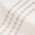 Jabogrii 16.4 Feet Silver Four Leaf Clover Jewelry Making Chains Roll Stainless Steel DIY Craft Chain Bulk for Jewelry Making - color: FLower Silver