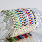 Tila Beaded Stretch Strand Bracelets for Women, Cute Boho Stackable Handmade Colorful Mixed Flat Square Beads Elastic Beach Surfer Bracelet Trendy Jewelry Friend Gift - color: 0901E