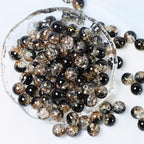 100Pcs 10mm Crackle Glass Beads for Jewelry Making - Round Spacer Crystal Beads Bulk, DIY Craft Supplies for Necklace Bracelet Earrings (Black Coffee) - color: Black Coffee